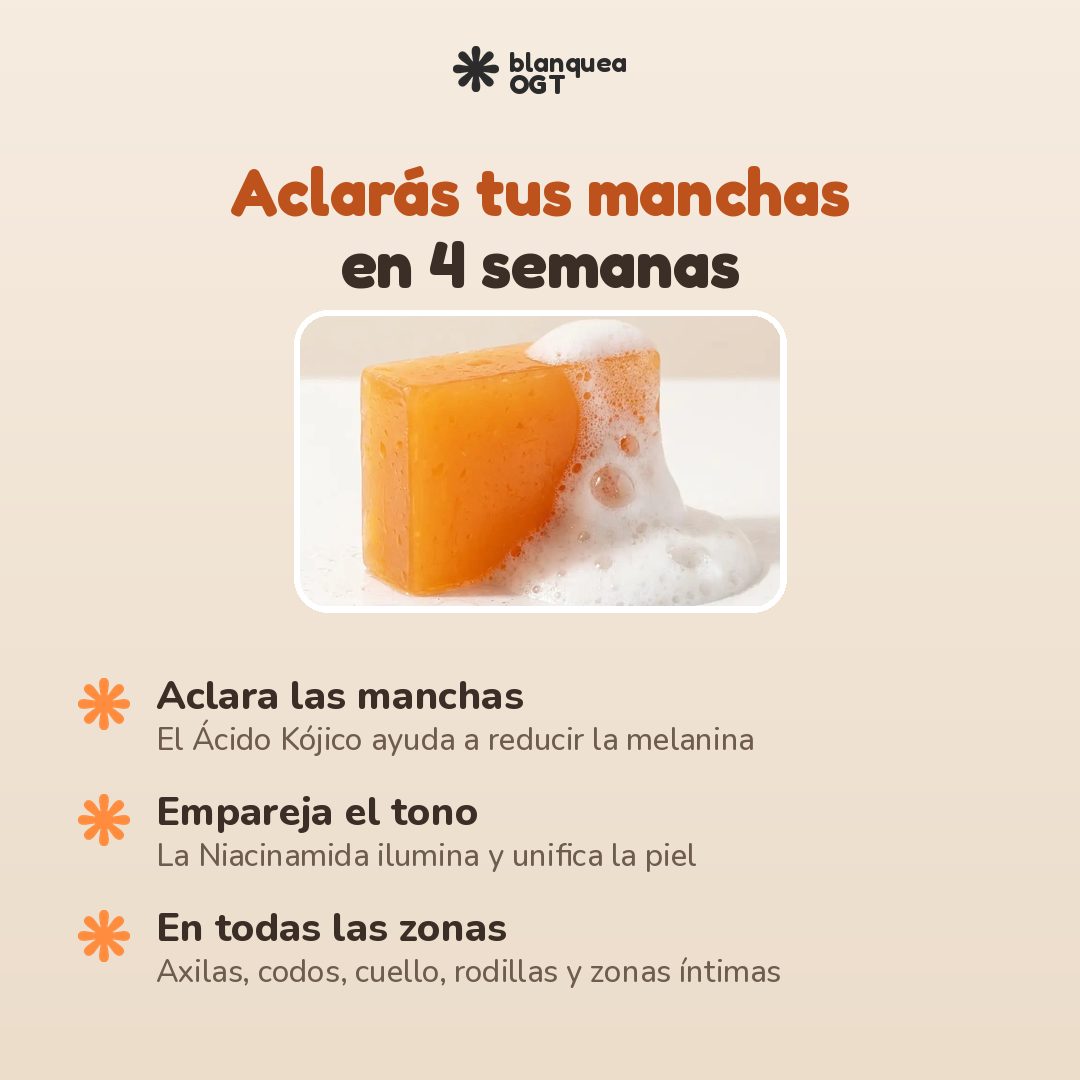 Aclaras tus manchas en 4 semanas con Acido Kojico y Niacinamida